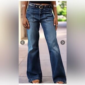 Flamingals Wash Mid Waist Jeans Size Large NWT